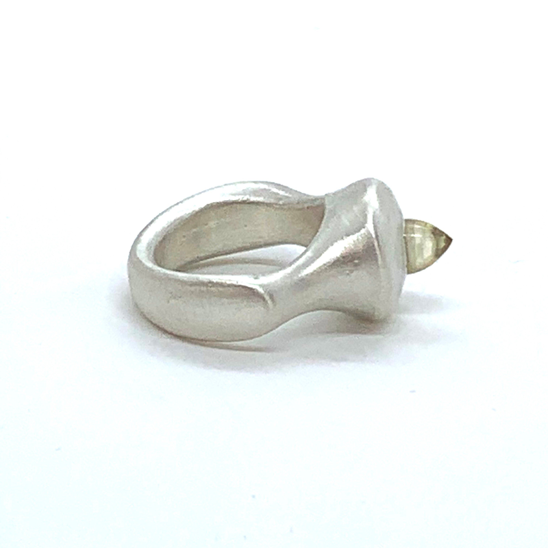 Ring pure silver citrine quartz-null