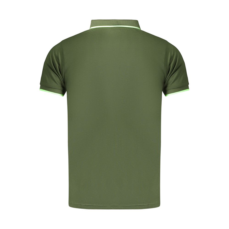 Green polyester men's polo shirt-null