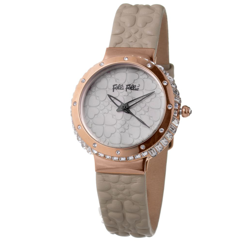 Gray leather dress watch-null