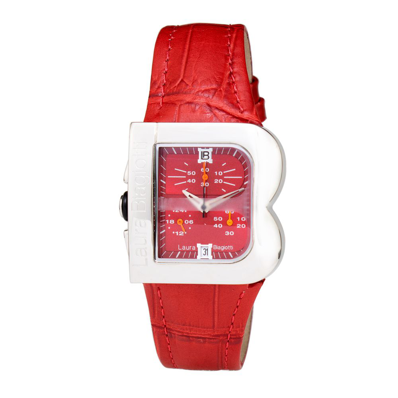 Multicolor leather dress watch-null