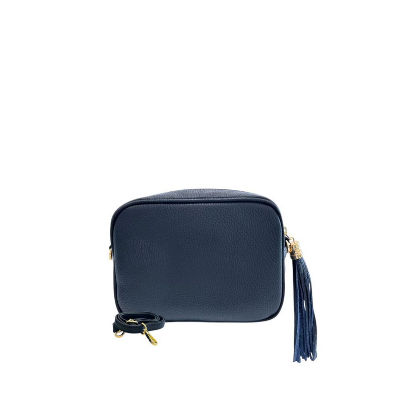 Blue leather women crossbody bag-null