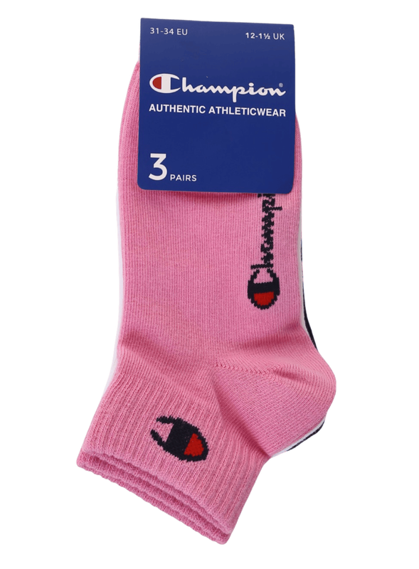 Champion unisex 3pk quarter socks (u30042)-pink image number null