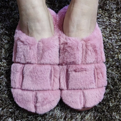 Womens cotton winter slippers #md8539, Light grey, medium