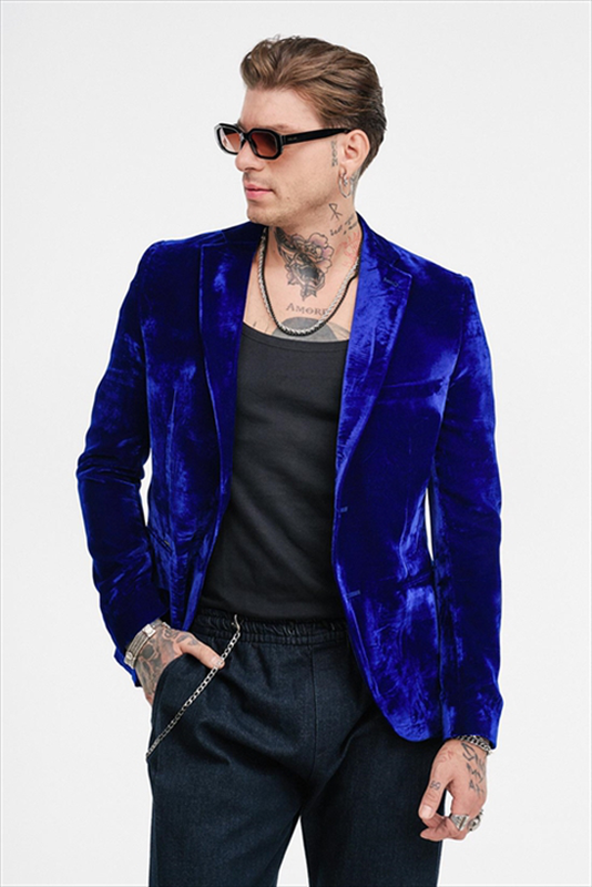 Product image: Stefan velvet elastic slim fit blazer-null