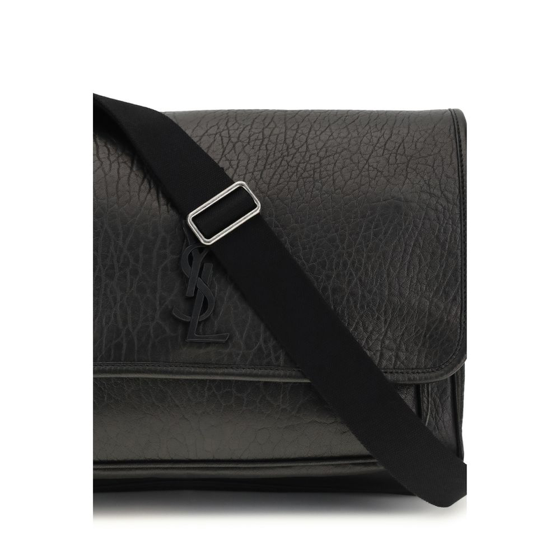 Black calf leather bos taurus shoulder bag-null