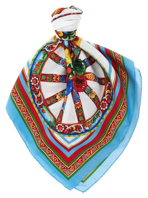 Multicolor silk foulard-null