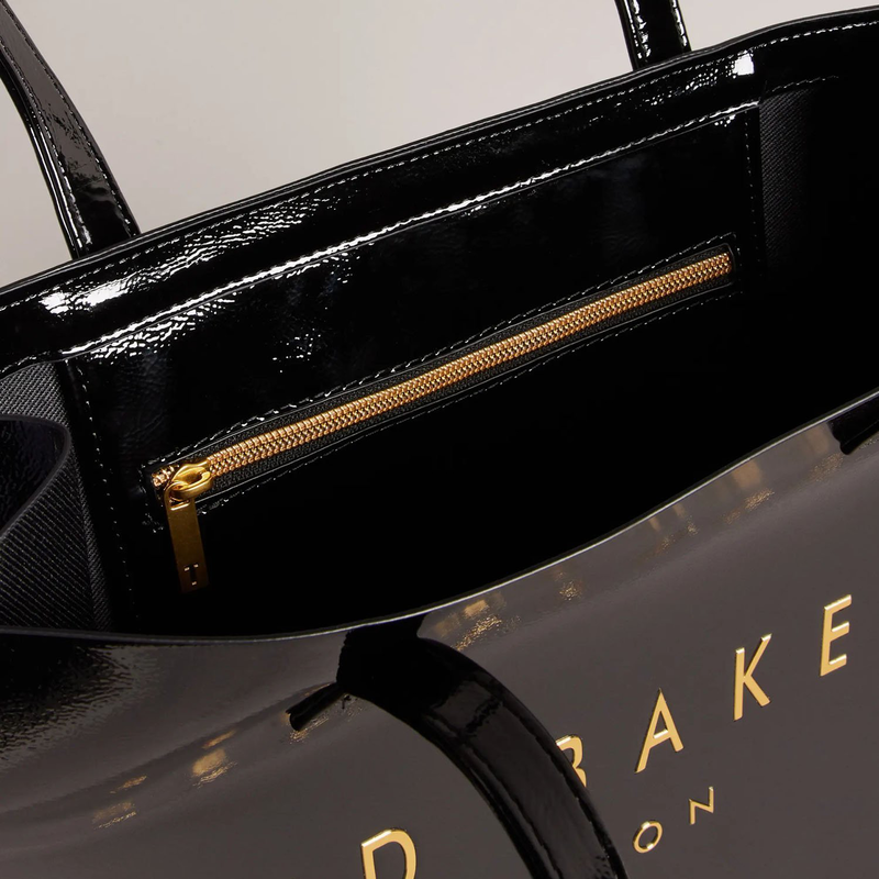 Ted baker - crinkon, crinkle large icon bag, black-null