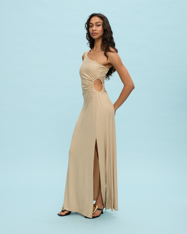 Maxi dress one shoulder lurex-null