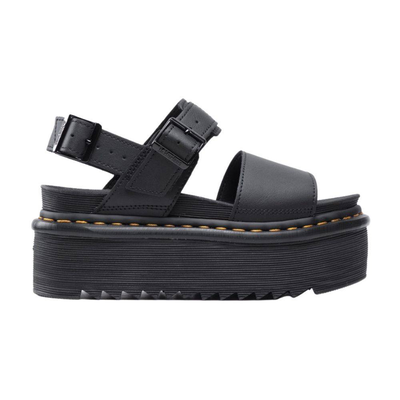 Voss quad women platform sandals, Black, medium