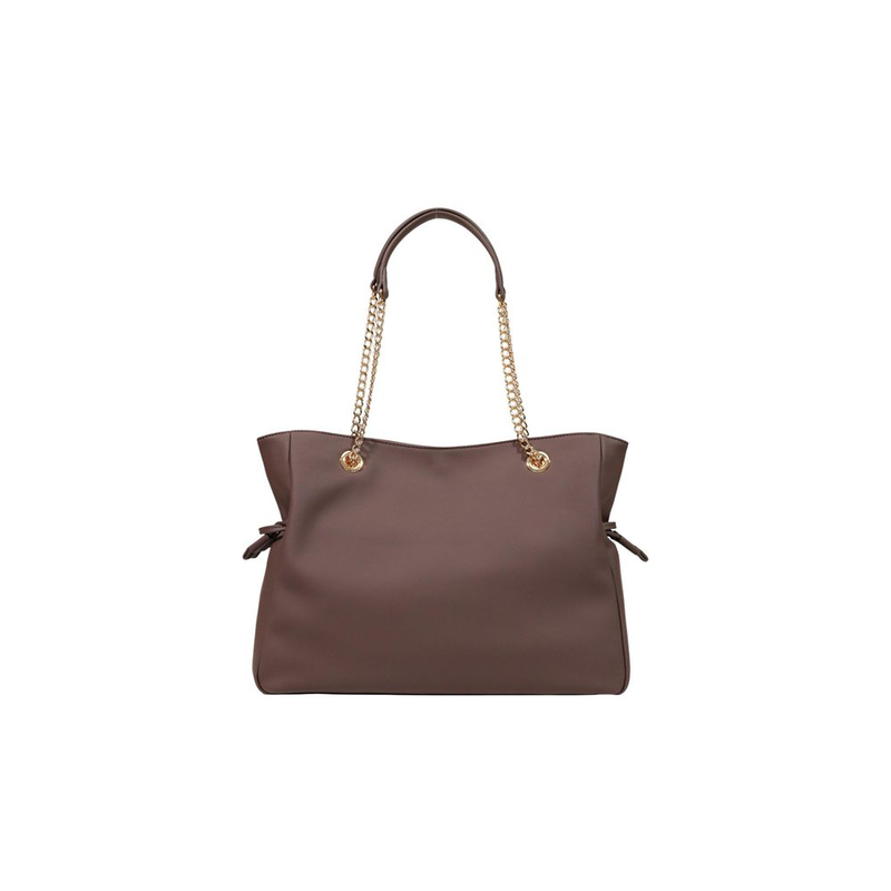 Brown polyester handbag-null