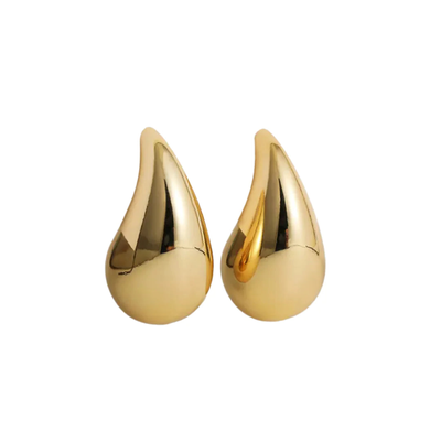 Drop trend earrings, Gold Plated 18k, medium