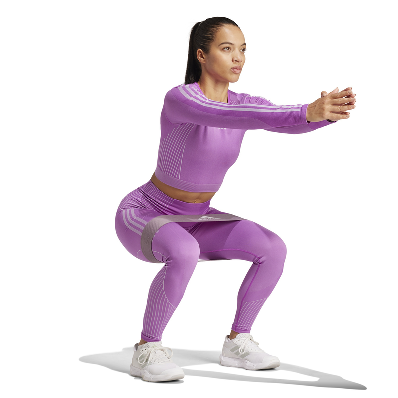 Adidas women's knit long sleeve long-sleeve top image number null