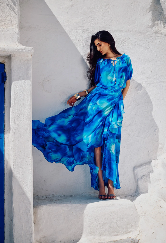 Printed skirt by desiree - blue , m-null