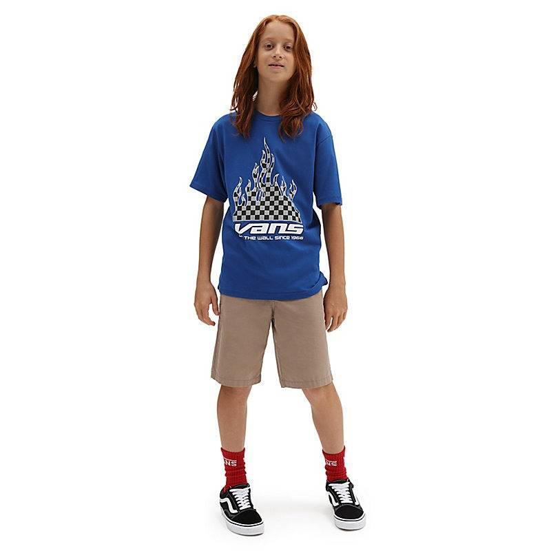 Product image: Vans youth reflective checkerboard flame tee-null