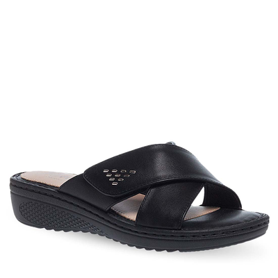Parex women's comfort mules  12131018 black, Black, medium