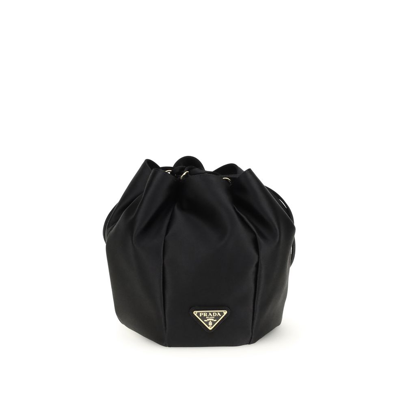 Black silk backet bag-null