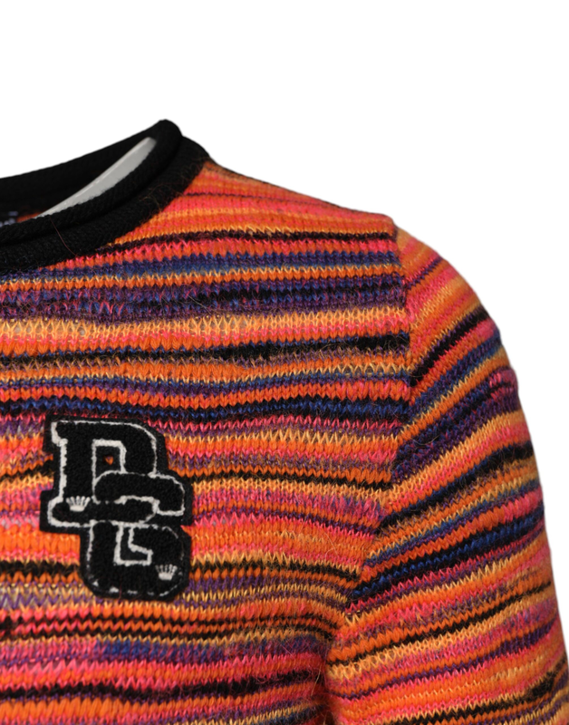 Multicolor wool dglogo knit pullover sweater-null