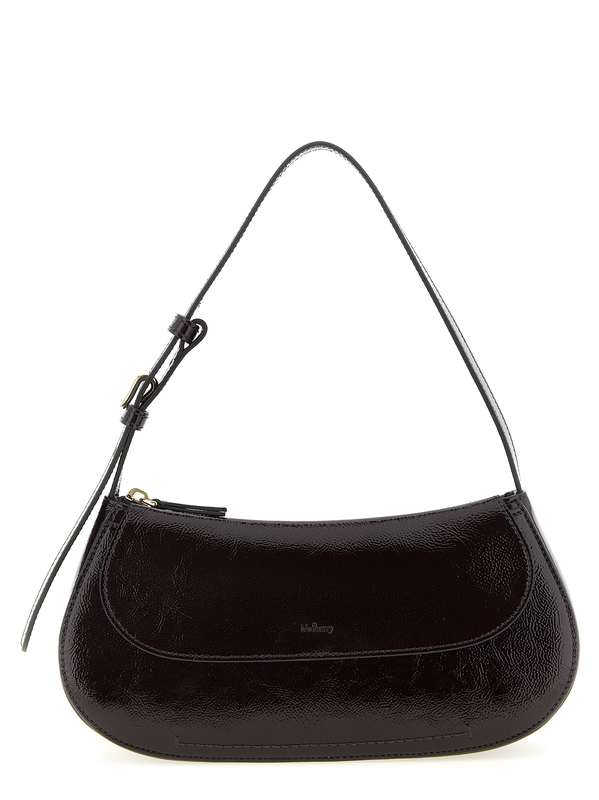 Purple calfskin shoulder bag-null