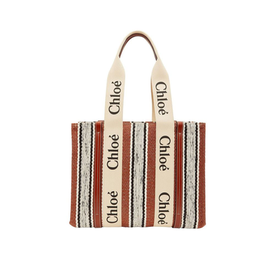 Brown linen tote bag, Brown, medium