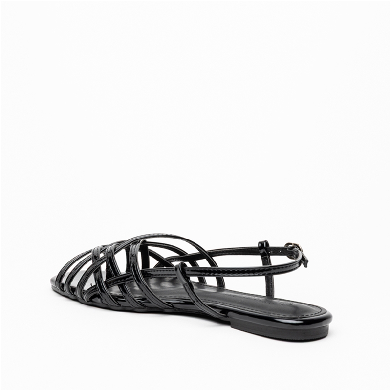 Miss belgini cross braided strap round toe flat sandals-null