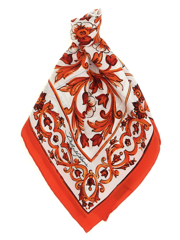 Orange silk foulard-null