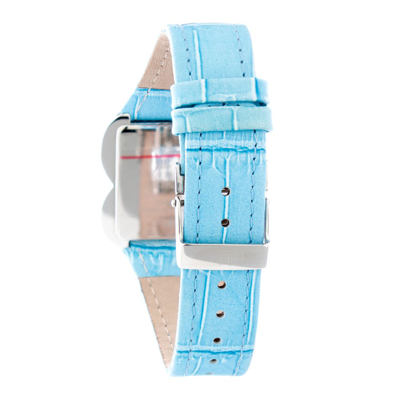 Blue leather dress watch-null