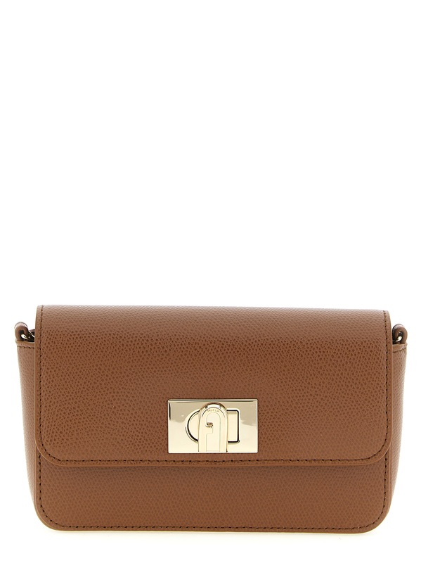 Brown calfskin crossbody bag-null