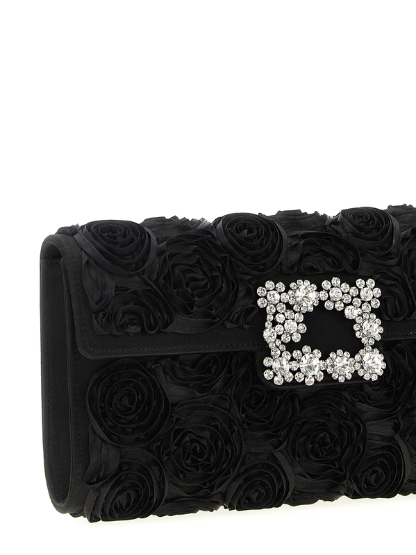 Black viscose clutch bag-null