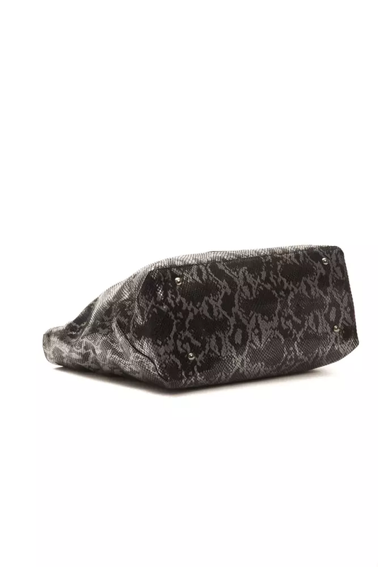 Gray leather women shoulder bag-null