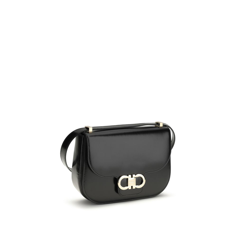Black calf leather bos taurus shoulder bag-null
