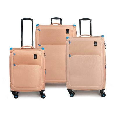 Bg berlin - ultra soft, set of 3 luggages (4 wheel) 55cm/20in, 68cm/24in, 80cm/28in suitcases, Saumon, medium