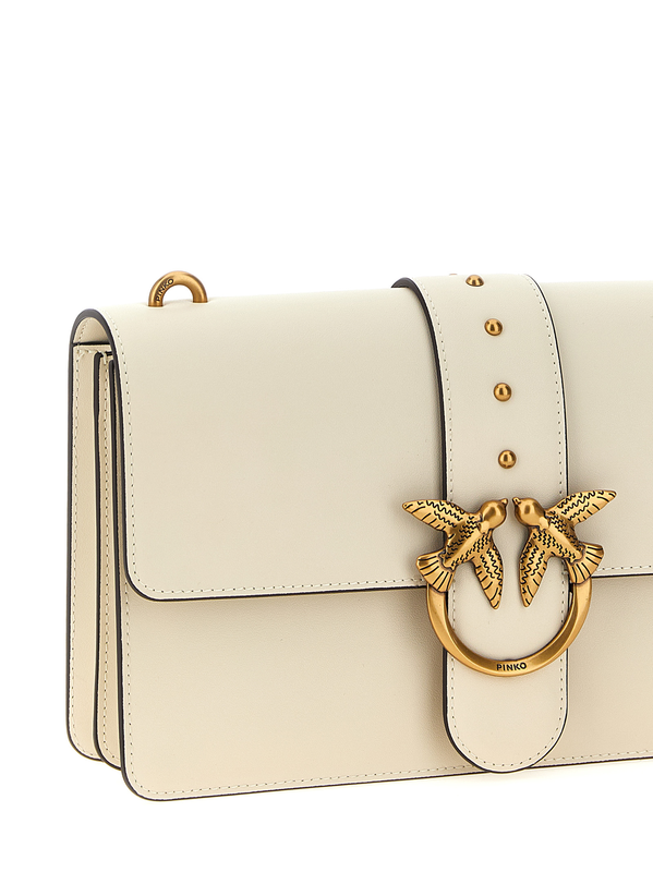 White goatskin crossbody bag-null