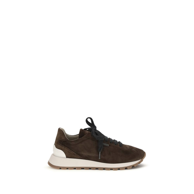 Brown calf leather bos taurus athletic sneakers, Brown, medium