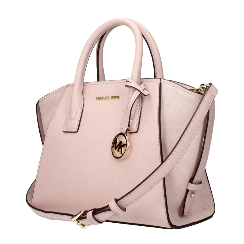Pink leather handbag-null