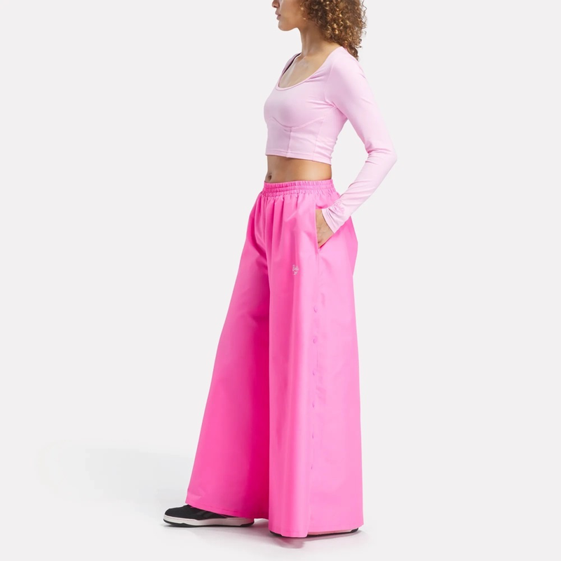 Reebok women's x barbie wide leg track pant-null