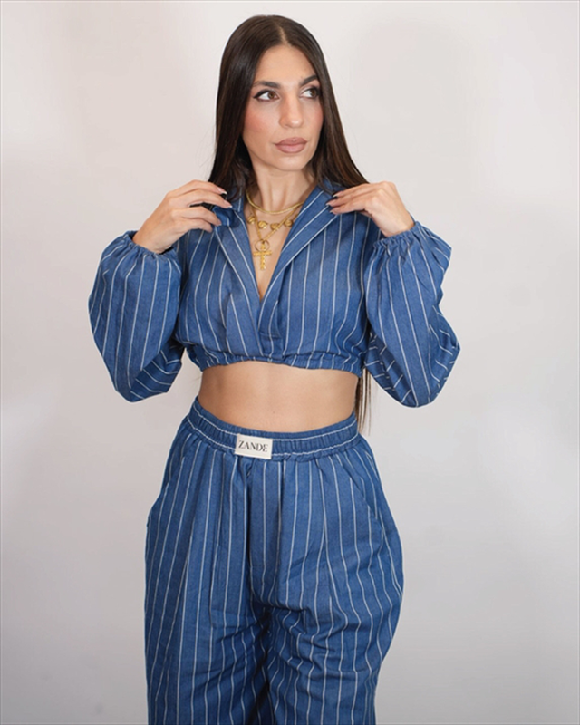 Zande louis dark blue striped set zss2633-null