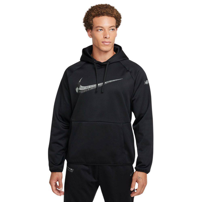 Mens therma-fit graphics hoodie, Black / Black / White, medium