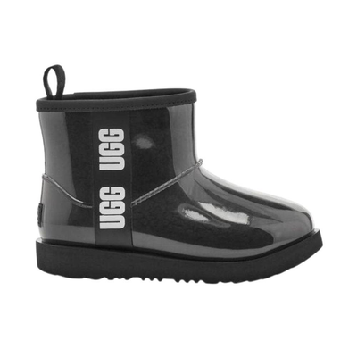 Ugg classic clear mini II kids boot, Black, medium