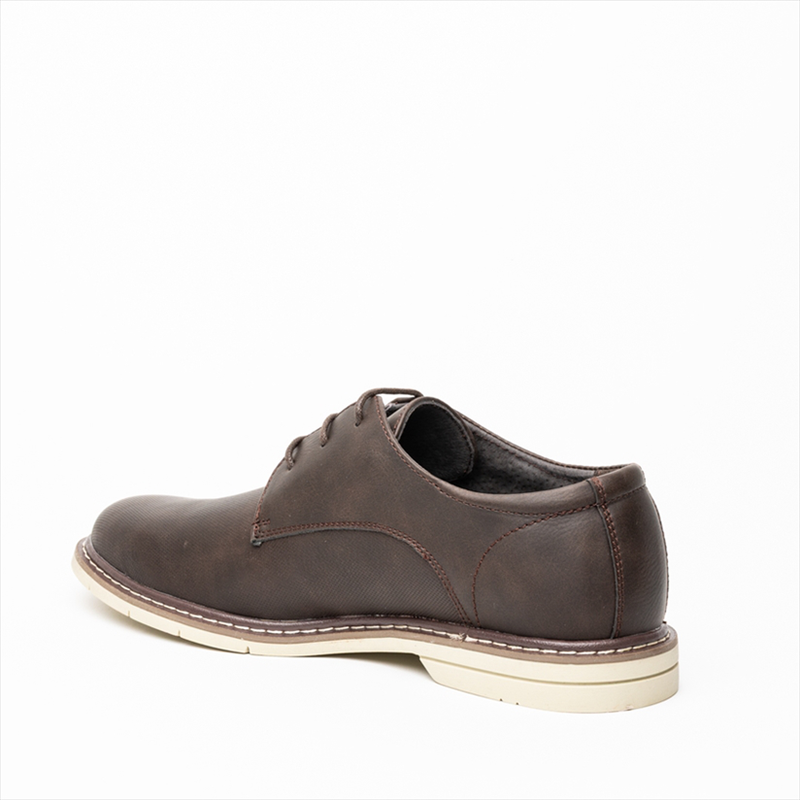 Southport lace up textured casual shoes with contrast sole-null