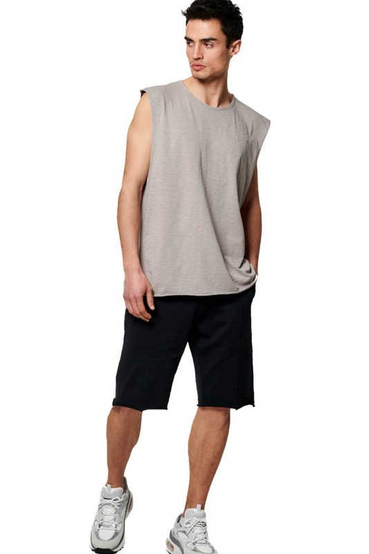 Men's natural dye slub sleeveless t-shirt-null