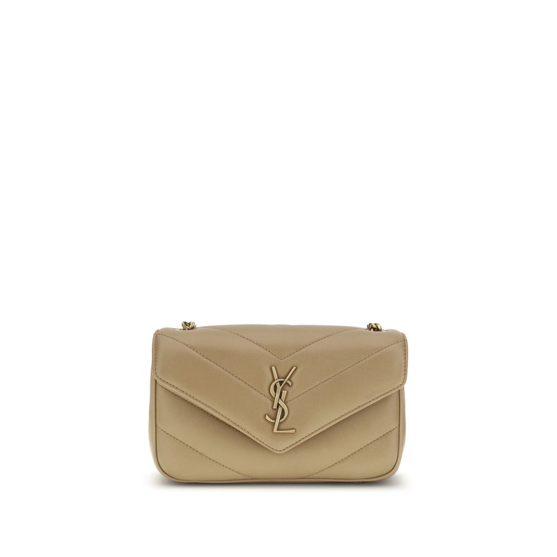 Beige lamb ovis aries aries shoulder bag-null