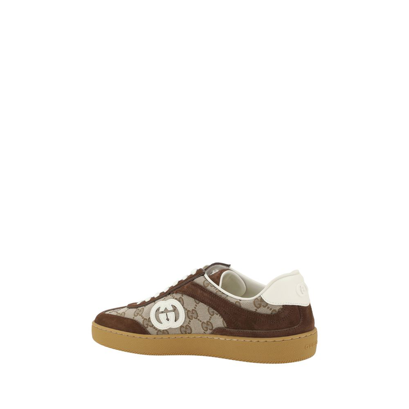 Brown fabric low top sneakers-null