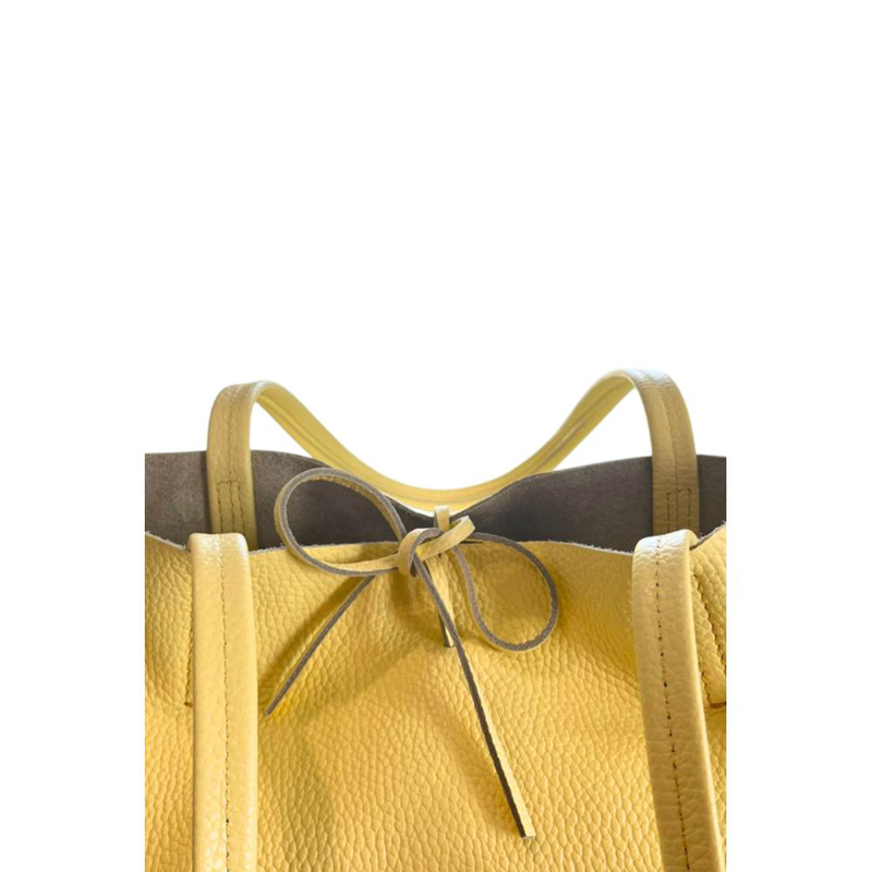 Yellow leather women shoulder bag-null