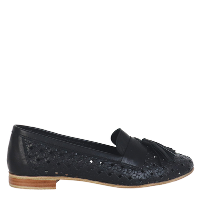Koniarisshoes γυναικείο μοκασίνι, Black Δερμα, medium