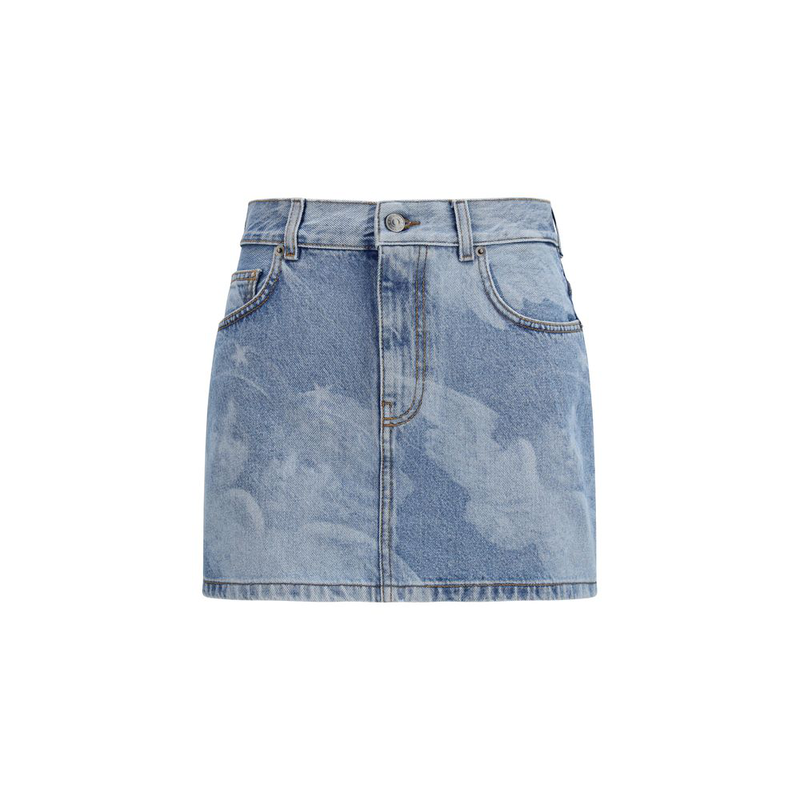Blue denim skirt-null