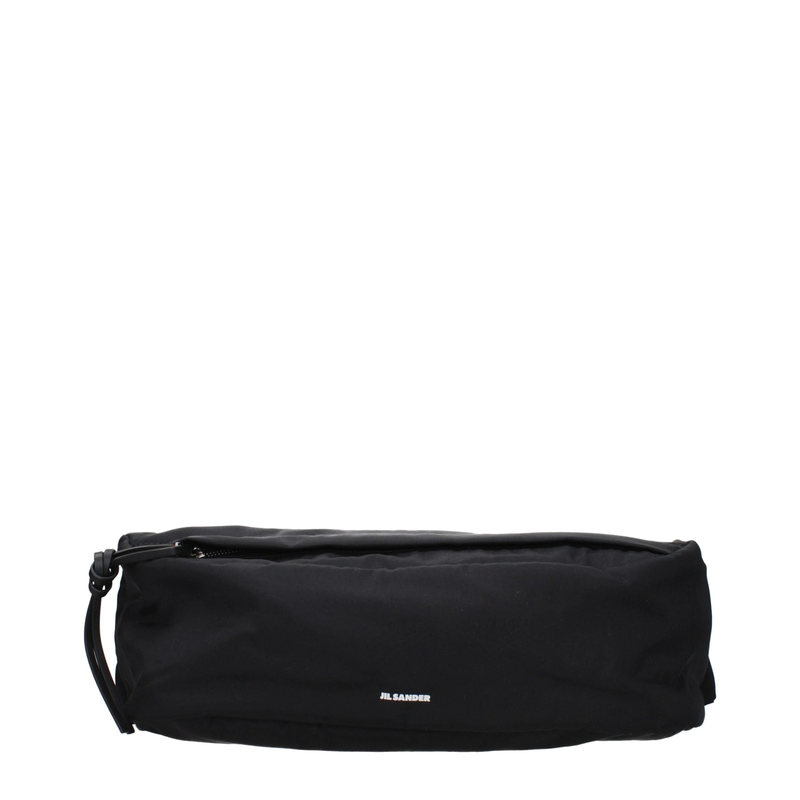 Black fabric backpack-null