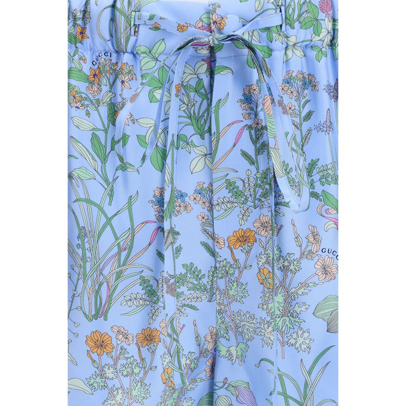 Blue silk bermuda shorts-null