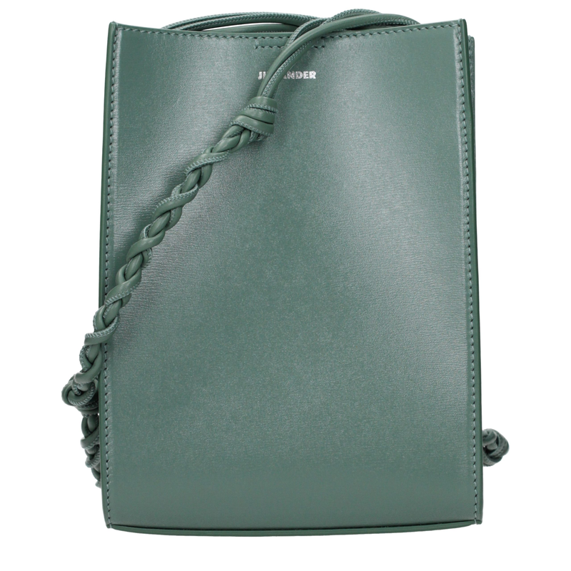 Green leather crossbody bag-null