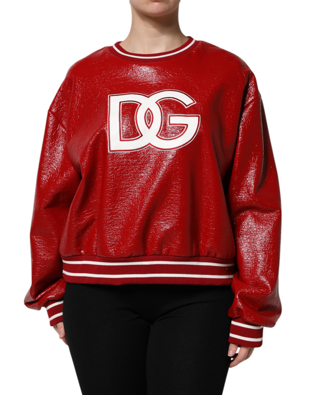 Red wool dglogo embroidery pullover sweater-null