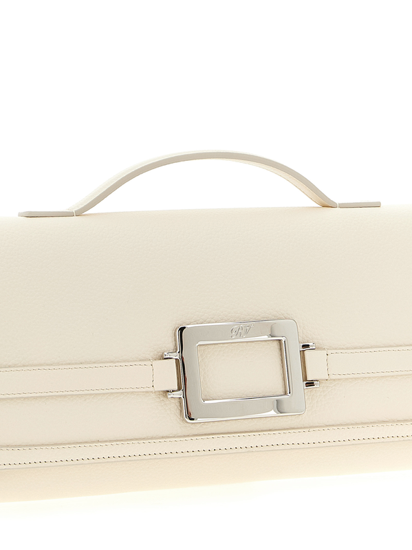 White calfskin clutch bag-null